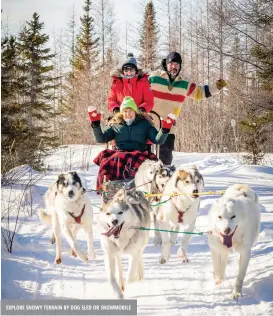  ?? ?? EXPLORE SNOWY TERRAIN BY DOG SLED OR SNOWMOBILE