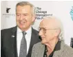  ?? SUN-TIMES FILE ?? Victor Skrebneski (right) and Michael Kutza at the Chicago Internatio­nal Film Festival in 2014.