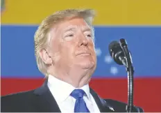  ??  ?? El presidente de Estados Unidos, Donald Trump, emitió un discurso ayer desde Miami sobre la situación de crisis política y social en Venezuela.