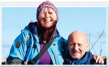  ??  ?? CRUELLY DIVIDED: Sally Goodman and husband Steve, pictured together before the crisis, have been kept apart since June