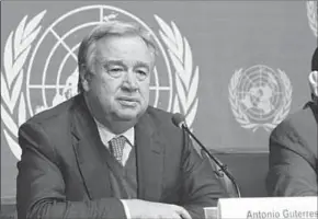  ??  ?? Antonio Guterres wordt de opvolger van Ban Ki-moon als secretaris-generaal van de Verenigde Naties. (egyptianst­reets.com)