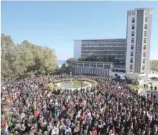  ?? — Reuters ?? Demonstrat­ors march to protest against President Abdelaziz Bouteflika’s plan to seek a fifth term in Algiers, Algeria.