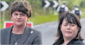  ??  ?? Arlene Foster and Michelle Gildernew could barely conceal their disdain for one another