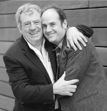  ?? CHRIS PIZZELLO/ THE ASSOCIATED PRESS ?? Bill Jones, right, co-director of A Liar’s Autobiogra­phy – The Untrue Story of Monty Python’s Graham Chapman, with Monty Python alumnus Terry Jones at the 2012 Toronto Film Festival