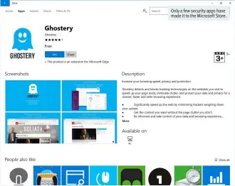 ??  ?? Only a few security apps have made it to the Microsoft Store.