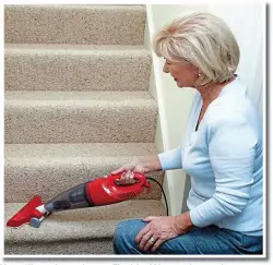  ??  ?? Versatile and easy to use: The Maxi Vac can be used as an upright vacuum (left) or as a handheld cleaner (above)