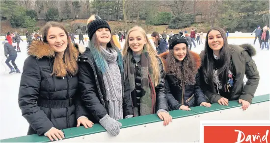  ??  ?? Some of the students at the ice skating rink in Central Park