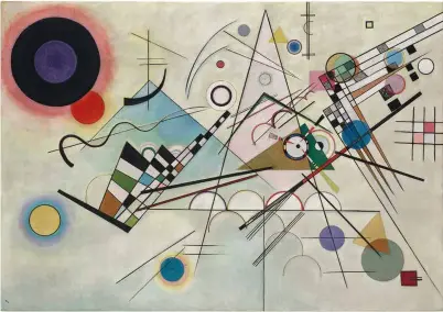  ?? © Vasily Kandinsky, VEGAP, Bilbao, 2020. ?? A la izqda., Composició­n 8 (1923), en el Solomon R. Guggenheim Museum de Nueva York. Los fondos de esta institució­n alimentan la exposición de Bilbao.