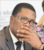  ?? Picture: Antoine de Ras ?? CONCERNED: Gauteng Education MEC Panyaza Lesufi has admitted Dlamini was studying on an education department bursary.