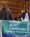  ??  ?? Protesters at City Chambers