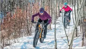  ??  ?? Le fatbike a le vent en poupe dans les stations de sports d’hiver.