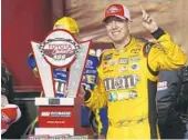  ?? STEVE HELBER/ASSOCIATED PRESS ?? Kyle Busch started 32nd before grabbing his fifth career Cup victory at Richmond, the most among active drivers.