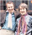  ??  ?? Showmen: Clive James with Russell Davies on LWT’S Think Twice, one of his first TV outings in 1970