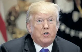  ?? EVAN VUCCI/THE ASSOCIATED PRESS ?? U.S. President Donald Trump speaks during a cabinet meeting at the White House, on Wednesday, in Washington.