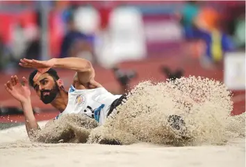  ?? AFP ?? India’s Arpinder Singh in action during the triple jump final. Arpinder took gold beating Asian Games champion Zhu Yaming and Rio Olympics fourth-place finisher Cao Shuo of China.