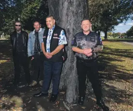  ?? KAI SCHWOERER/
THE PRESS ?? Abuse-in-care survivors, from left, Peter Wall, Eddie Marriott and Adam Powell, pictured yesterday with advocate Matt Ashton, feel validated by the local community board, which has agreed to change the name of a reserve and a street.