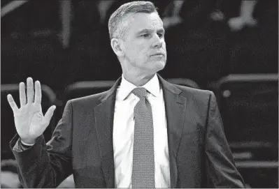  ?? MARY ALTAFFER/AP ?? New Bulls coach Billy Donovan led the Thunder to the playoffs in each of his five seasons there.