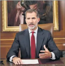  ?? / CASA DEL REY ?? Felipe VI, durante el discurso del 3 de octubre de 2017, dos días después del referéndum ilegal de Cataluña.