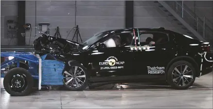  ?? ?? FULL POINTS: ANCAP praised the Polestar’s comprehens­ive range of active crash-avoidance technologi­es and performanc­e in frontal and side impact collisions.