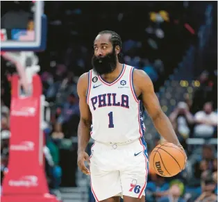  ?? TONY GUTIERREZ/AP ?? James Harden scored 38 points as the Philadelph­ia 76ers beat the Milwaukee Bucks 133-130 on Saturday.