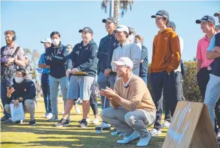  ?? ?? Aussie golfer Adam Scott fires off a tee shot at the Arnold Palmer Invitation­al in Florida last week; mentoring young golfers at the UNIQLO Adam Scott Junior Golf Championsh­ip in the US; and with wife and mother of his three children, Marie Kojzar. Main picture: Kevin C. Cox