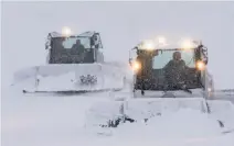  ?? Northstar California Resort ?? Above: A pair of snow plows operate at the Northstar California Resort last week in Truckee.