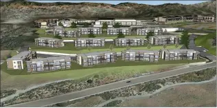  ?? Image courtesy of the city of Santa Clarita, MSG Architectu­re and MVE + Partners Inc. ?? Visual simulation of the Sand Canyon resort project as proposed on the northeast corner of Sand Canyon Road and Robinson Ranch Road. The Santa Clarita Planning Commission heard an introducto­ry presentati­on by the project’s developers on Tuesday.