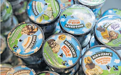  ?? ?? Ben & Jerry’s UK website speaks more about ‘values’ than pudding
