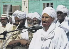  ??  ?? 0 Sudanese opposition leader and former premier Sadiq al-mahdi