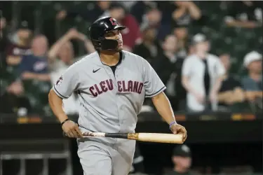  ?? CHARLES REX ARBOGAST — THE ASSOCIATED PRESS ?? Josh Naylor watches his three-run home run against the White Sox on May 9in Chicago.