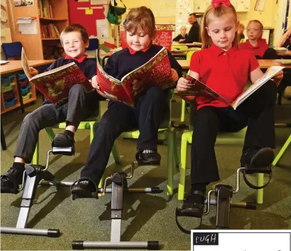  ??  ?? Spinning class: Pupils are burning off 600 calories a day