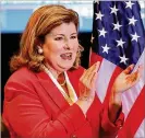  ?? CURTIS COMPTON/CCOMPTON@AJC.COM ?? Republican U.S. Rep. Karen Handel, thanking supporters Tuesday in Atlanta, refused to concede the race to McBath.