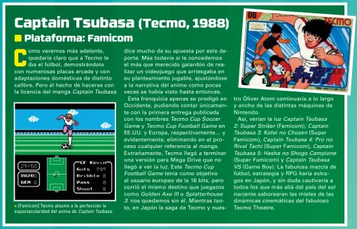  ??  ?? » [Famicom] Tecmo plasmó a la perfección la espectacul­aridad del anime de CaptainTsu­basa.