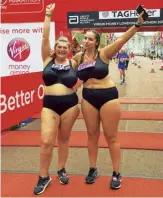  ??  ?? Gordon and Jada Sezer finishing the London Marathon in 2018