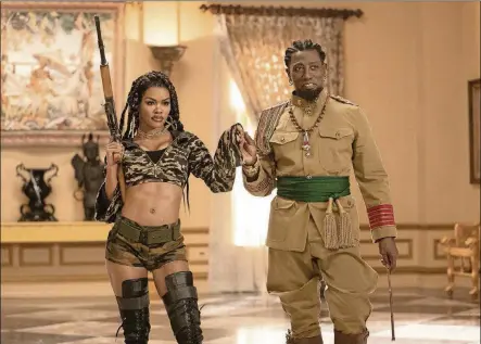  ??  ?? Wesley Snipes with Teyana Taylor in “Coming 2 America.”
