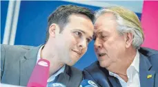  ?? FOTO: DPA ?? Martin Hagen und Albert Duin wollen die FDP in den Landtagswa­hlkampf führen – sie stellen sich nun einer parteiinte­rnen Stichwahl.