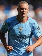  ?? ?? Erling Haaland is still adapting to City’s style and the Premier League