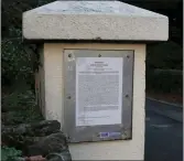  ??  ?? The planning permission sign at the entrance to Tinakilly House Hotel in Rathnew.