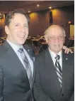  ??  ?? Pictured at the dinner are B’nai Brith Canada president Michael Mostyn and his dad Alan Mostyn.