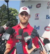  ?? STU COWAN ?? Canadiens defenceman Karl Alzner is expected to be a steadying presence on the blue-line this season after signing a five-year deal with the club. Who his partner will be, however, remains a mystery.
