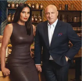  ?? ?? Padma Lakshmi and Tom Colicchio return to host Season 20 of “Top Chef”
