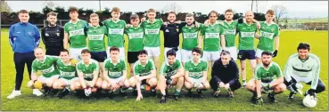  ?? (Pic: P O’Dwyer) ?? The Glanworth panel that defeated Grange in the Division 2 Junior football encounter at home last Thursday.