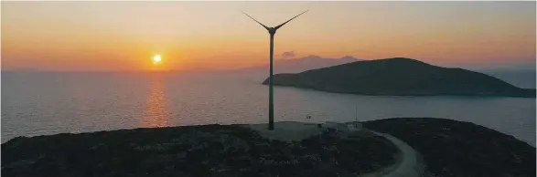 ?? ?? Greece is ‘already fourth in Europe in the percentage of solar and wind electricit­y generation,’ says Prime Minister Kyriakos Mitsotakis.