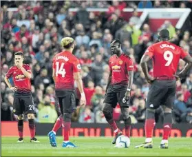  ?? FOTO: GETTY ?? La cara de los futbolista­s del United fue un poema