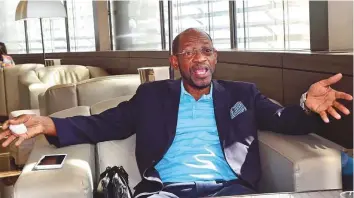  ?? Arshad Ali/Gulf News ?? Former St Kitts &amp; Nevis PM Denzil Douglas during an interview with Gulf News in Dubai.