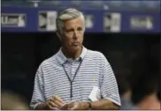  ?? CHRIS O’MEARA — ASSOCIATED PRESS FILE ?? Dave Dombrowski, president of Baseball Operations for the Red Sox, looks on before a game between his team and the Rays in St. Petersburg, Fla., last March.