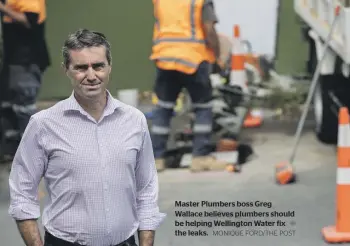  ?? MONIQUE FORD/THE POST ?? Master Plumbers boss Greg Wallace believes plumbers should be helping Wellington Water fix the leaks.