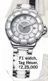  ??  ?? F1 watch, Tag Heuer, ` 2,25,000
