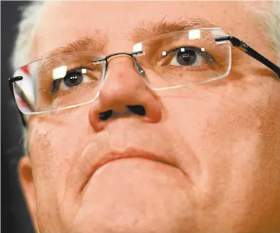  ??  ?? Prime Minister Scott Morrison at a press conference ahead of question time this week.