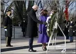  ?? EVAN VUCCI — THE ASSOCIATED PRESS ?? President Joe Biden and Vice President Kamala Harris participat­e in a wreath-laying ceremony.